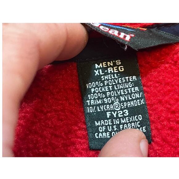 Vintage L.L. Bean Full Zip Men's Fleece Jacket. Pockets. Red. Size XL - Picture 4 of 8